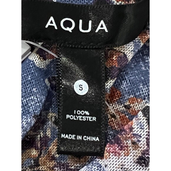 Aqua By Bloomingdale's Mini Ruched Bodycon Dress Long Sleeve Small Multicolor - Picture 12 of 12